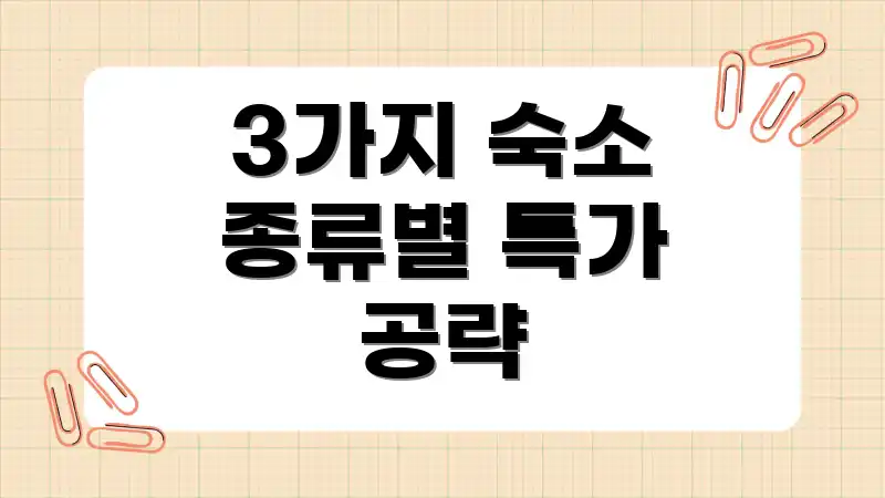 3가지 숙소 종류별 특가 공략