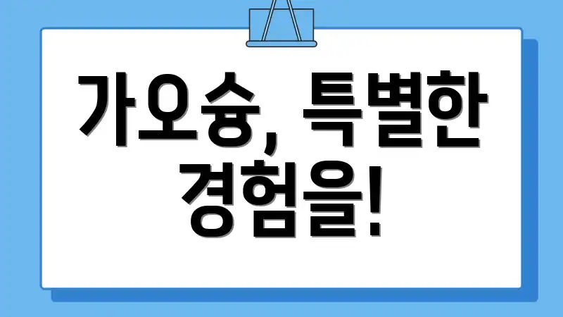 가오슝, 특별한 경험을!