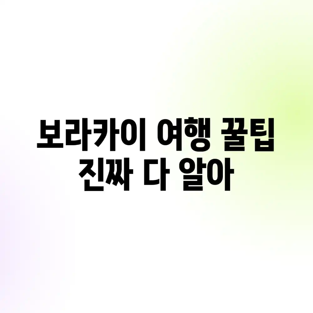 보라카이 여행, 꿀팁 진짜 다 알아?