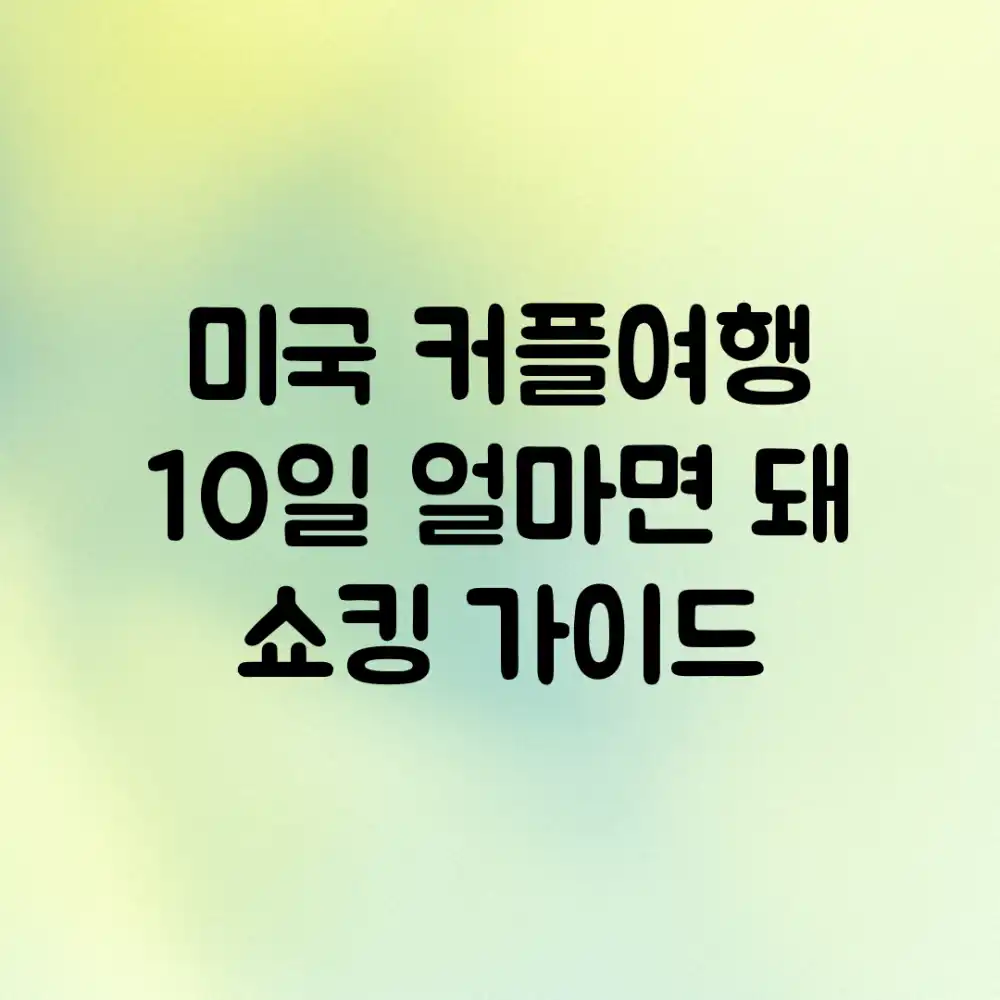 미국 커플여행 10일! 얼마면 돼? 쇼킹 가이드
