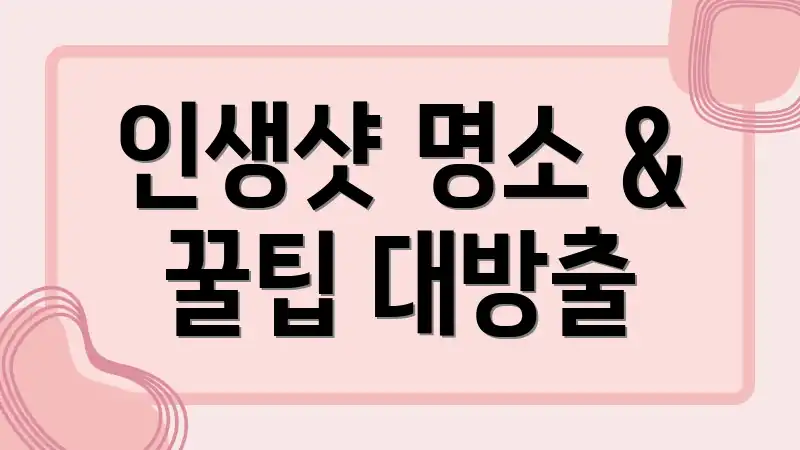 인생샷 명소 & 꿀팁 대방출