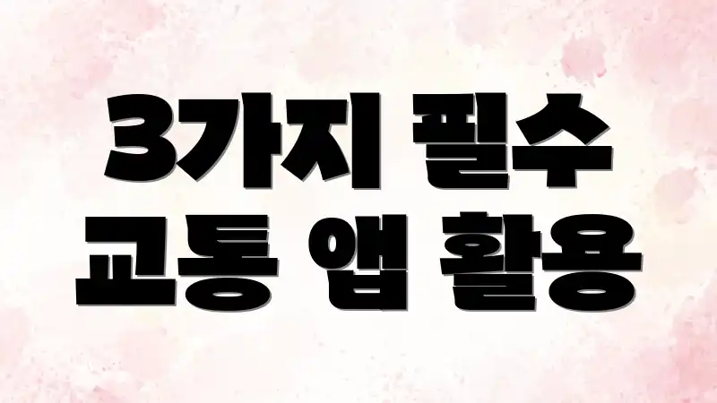 3가지 필수 교통 앱 활용