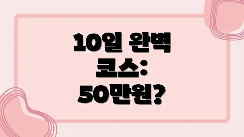 10일 완벽 코스: 50만원?
