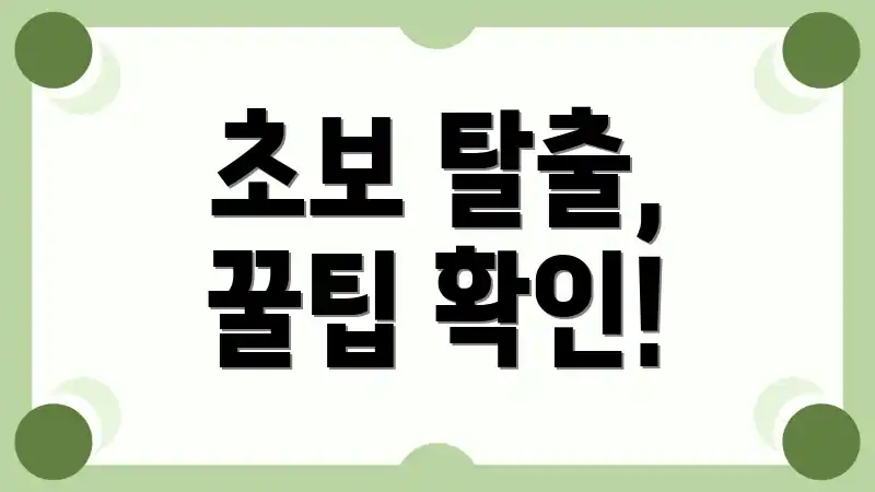 초보 탈출, 꿀팁 확인!