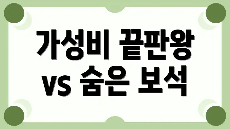 가성비 끝판왕 vs 숨은 보석