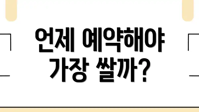 언제 예약해야 가장 쌀까?