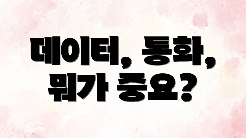 데이터, 통화, 뭐가 중요?