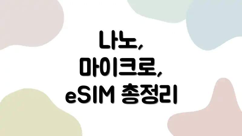 나노, 마이크로, eSIM 총정리