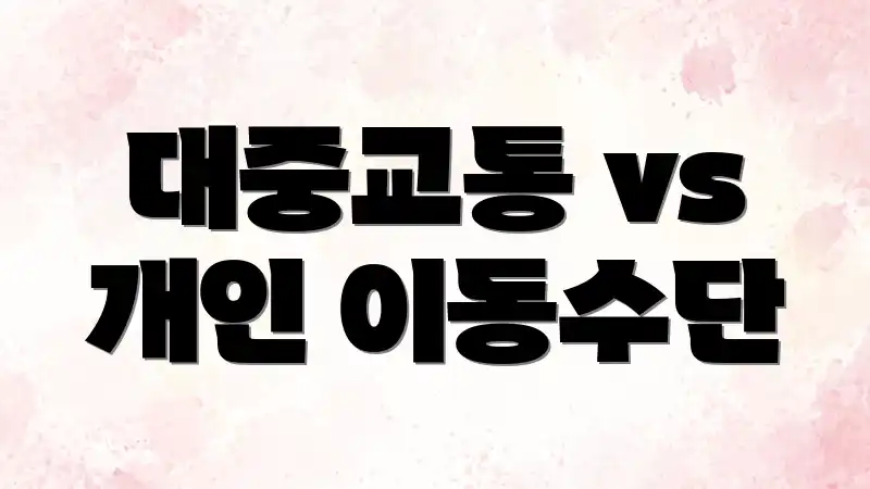 대중교통 vs 개인 이동수단