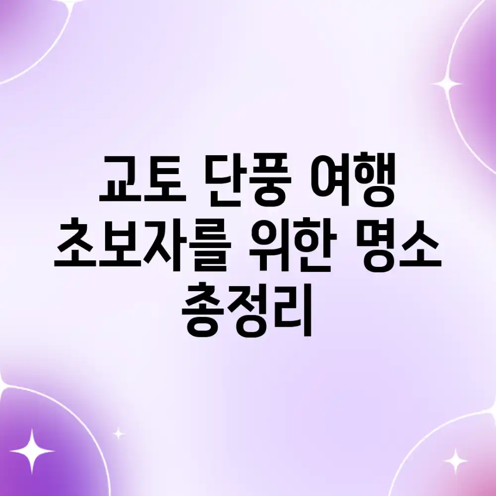 교토 단풍 여행🍁 초보자를 위한 명소 총정리