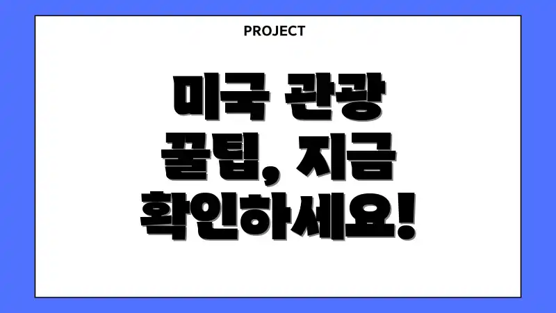 미국 관광 꿀팁, 지금 확인하세요!