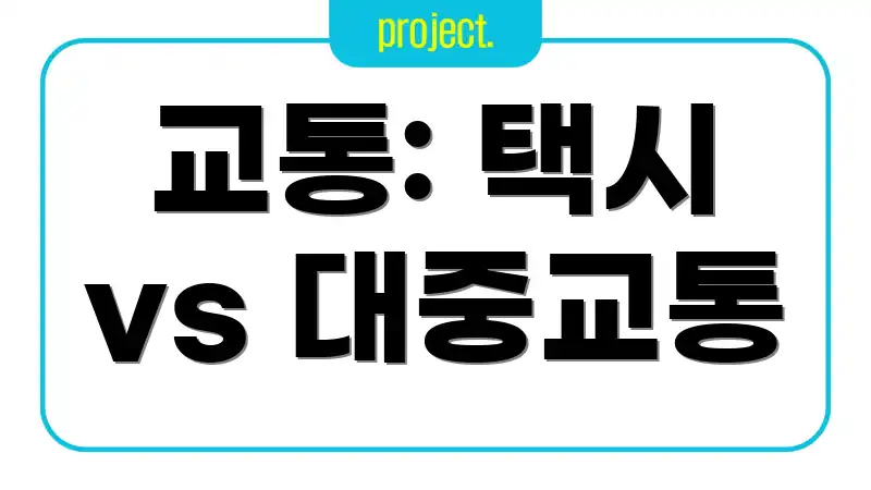 교통: 택시 vs 대중교통