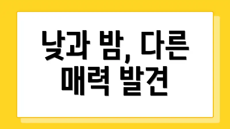 낮과 밤, 다른 매력 발견