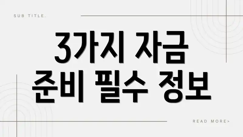 3가지 자금 준비 필수 정보