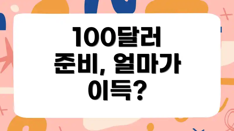 100달러 준비, 얼마가 이득?