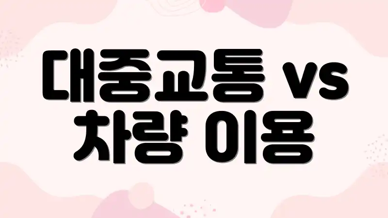 대중교통 vs 차량 이용