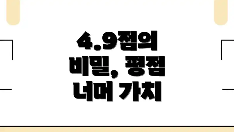 4.9점의 비밀, 평점 너머 가치
