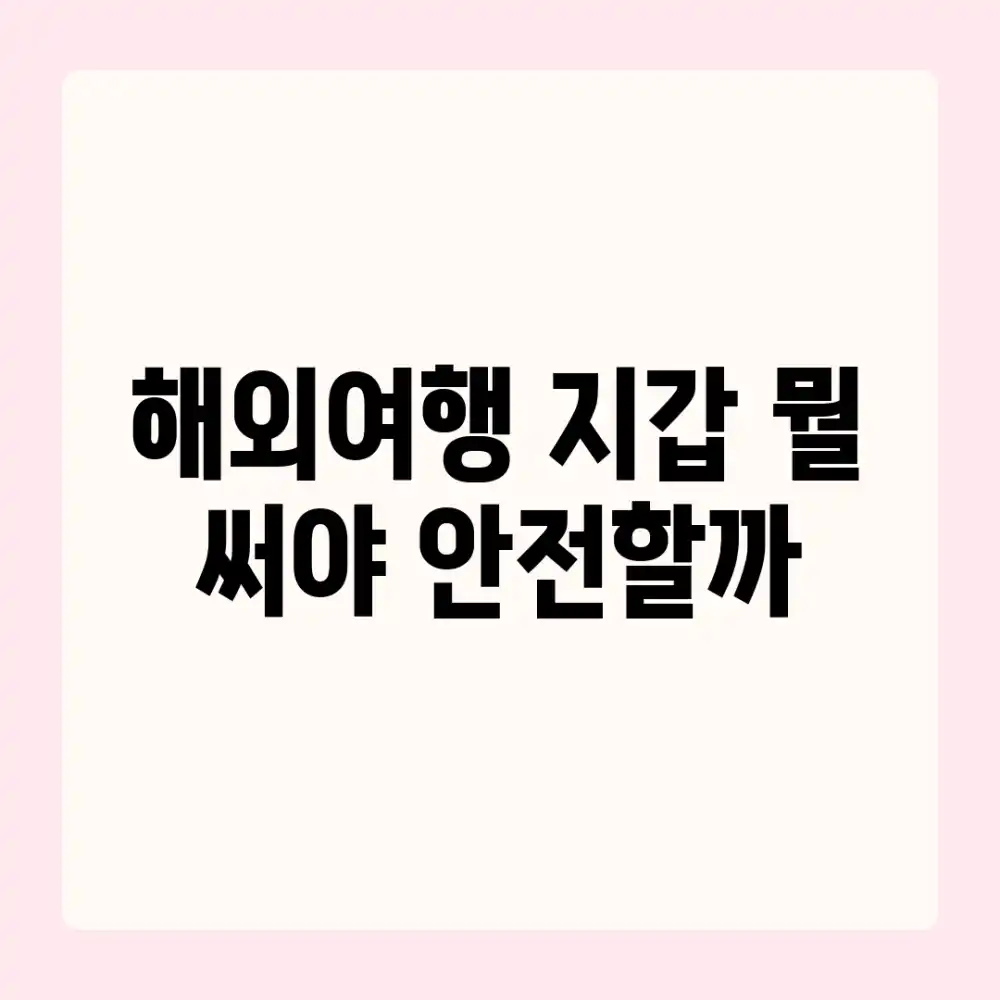 해외여행 지갑, 뭘 써야 안전할까?