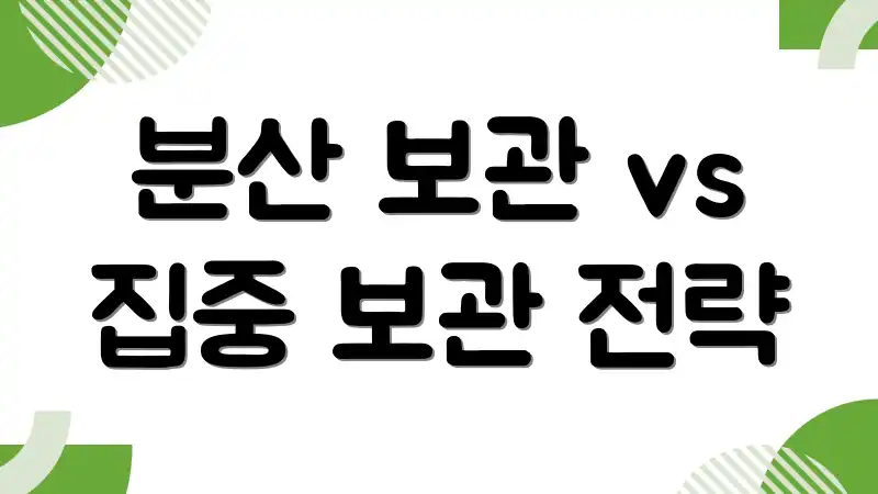 분산 보관 vs 집중 보관 전략