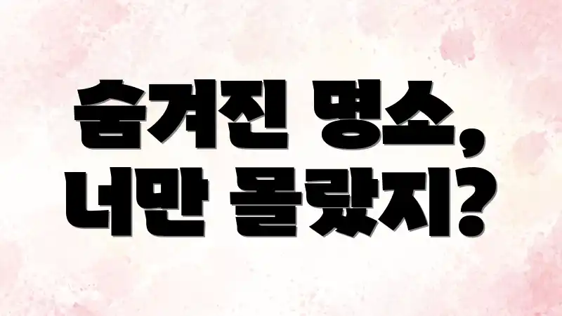 숨겨진 명소, 너만 몰랐지?