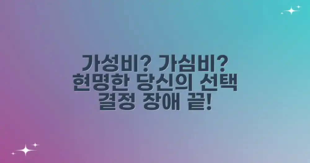 가성비 vs 가심비, 현명한 선택