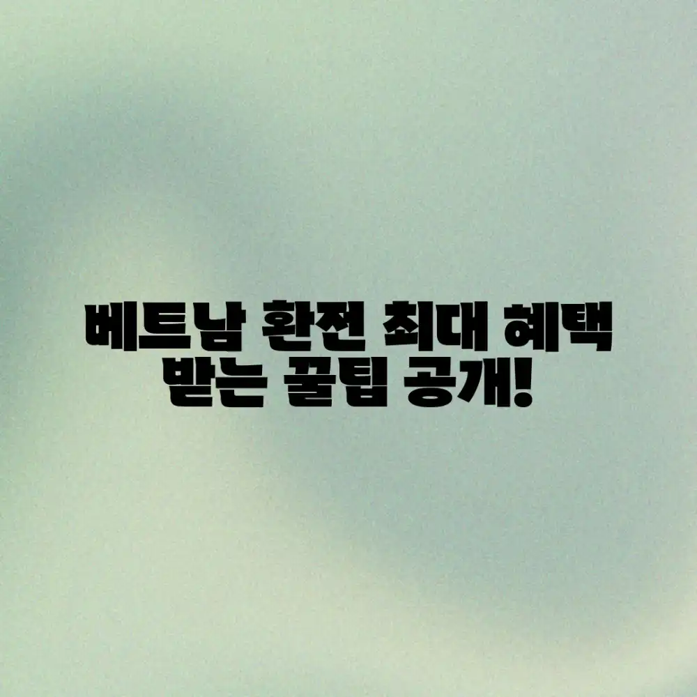 베트남 환전, 최대 혜택 받는 비결은?